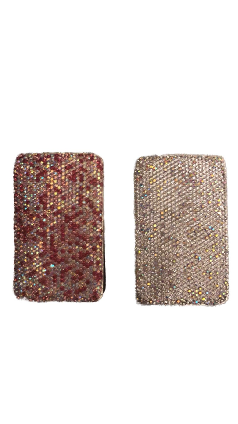 TISHAA Bling Business Card Case â€“ Luxury Name ID Credit Cards Portable Holder Wallet Pocket Organizer Crystal Rhinestone Glitter Women Accessories (White) - Image 1